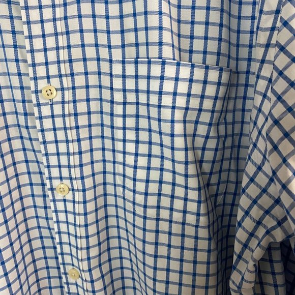 Peter Millar Dress Shirt Mens Large Blue Check Twill Button Down Long Sleeve - Picture 6 of 11
